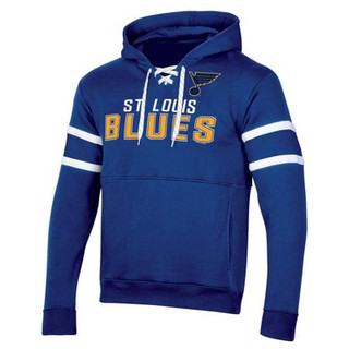 New - NHL St. Louis Blues Men's Long Sleeve Hooded Sweatshirt with Lace - S