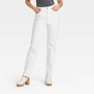 New - Women's High-Rise 90's Vintage Straight Jeans - Universal Thread White 14 Short