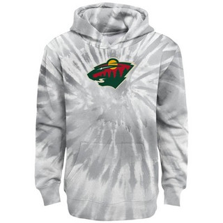 New - NHL Minnesota Wild Boys' Tie-Dye Logo Hooded Sweatshirt - L