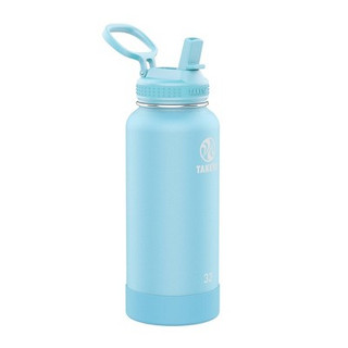 New - Takeya Actives 32oz Stainless Steel Water Bottle with Straw Lid - Ice Blue