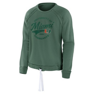 New - NCAA Miami Hurricanes Women's Crew Neck Sweatshirt - S