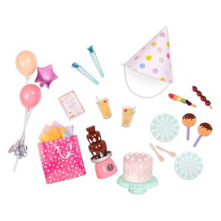 New - Our Generation Sweet Celebration Birthday Party Accessory Set for 18" Dolls