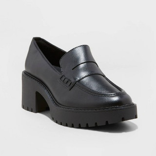 New - Women's Maisy Loafer Heels - Universal Thread Black 7.5
