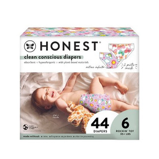 New - The Honest Company Clean Conscious Disposable Diapers Sky's The Limit & Wingin' It - Size 6 - 44ct