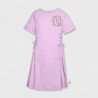 New - Girls' Disney ILY 4ever Rapunzel Tangled Striped Dress - Purple 9-10 - Disney Store