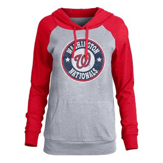 New - MLB Washington Nationals Women's Lightweight Bi-Blend Hooded T-Shirt - S