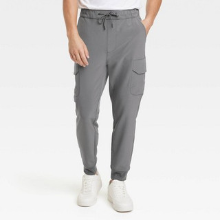 New - Men's Woven Tech Tapered Cargo Jogger Pants - Goodfellow & Co Gray S