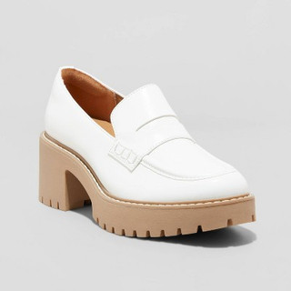 New - Women's Maisy Loafer Heels - Universal Thread Off-White 9.5