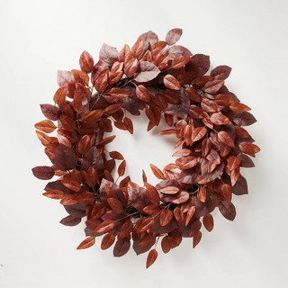 New - Mixed Leaf Wreath Burgundy - Threshold designed with Studio McGee