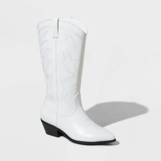 New - Women's Brynley Western Boots - Wild Fable Off-White 6