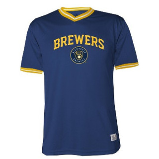 New - MLB Milwaukee Brewers Men's Short Sleeve V-Neck Jersey - XXL