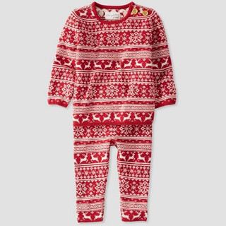 New - Little Planet by Carter’s Organic Baby 2pc Fairisle Top and Bottom Set - White/Red 6M