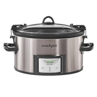 New - Crock Pot 7qt Cook & Carry Programmable Easy-Clean Slow Cooker - Premium Black Stainless Steel