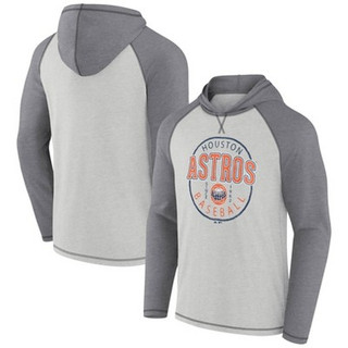 New - MLB Houston Astros Men's Lightweight Bi-Blend Hooded Sweatshirt - L