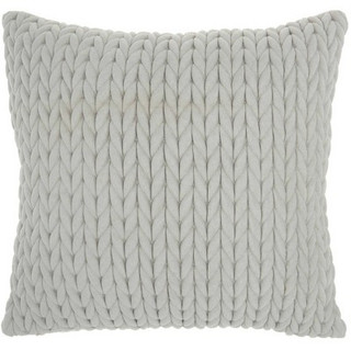 New - 18"x18" Life Styles Quilted Chevron Square Throw Pillow Light Gray - Mina Victory