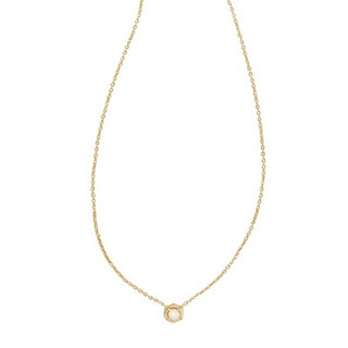 Open Box Kendra Scott White Pearl 14K Gold Over Brass Pendant Necklace - Gold