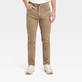 New - Men's Comfort Wear Slim Fit Jeans - Goodfellow & Co Beige 34x32