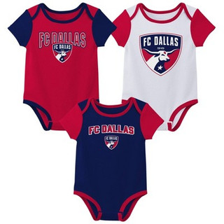 New - MLS FC Dallas Infant 3pk Bodysuit - 0-3M