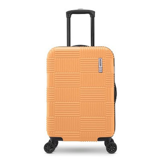 New - American Tourister NXT Checkered Hardside Carry On Spinner Suitcase - Orange