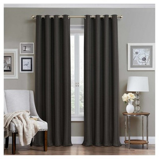 New - 95"x52" Wyndham Thermaweave Blackout Curtain Panel Gray - Eclipse