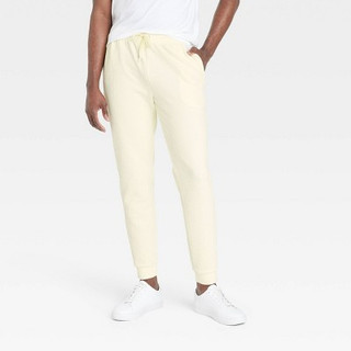 New - Men's Textured Knit Jogger Pants - All in Motion Yellow XL