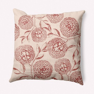 16"x16" Antique Flowers Square Throw Pillow Red - e by design