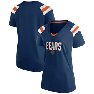 New - NFL Chicago Bears Women's Authentic Mesh Short Sleeve Lace Up V-Neck Fashion Jersey - XXL