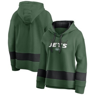 NFL New York Jets Women's Halftime Adjustment Long Sleeve Fleece Hooded Sweatshirt - L