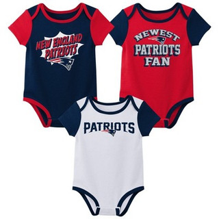 New - NFL New England Patriots Infant Boys' 3pk Bodysuit - 6-9M
