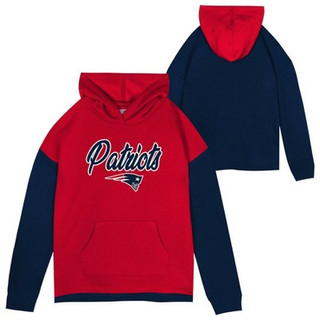 NFL New England Patriots Girls' Fleece Hooded Sweatshirt - M