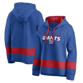 New - NFL New York Giants Women's Halftime Adjustment Long Sleeve Fleece Hooded Sweatshirt - L