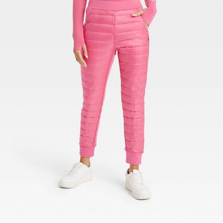 Women's Quilted Puffer Pants - JoyLab Pink M