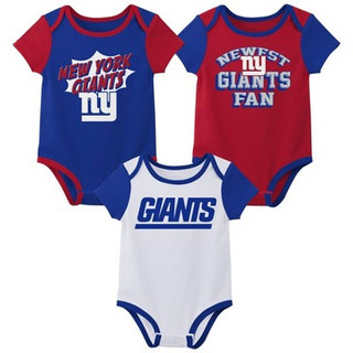 NFL New York Giants Infant Boys' 3pk Bodysuit - 0-3M