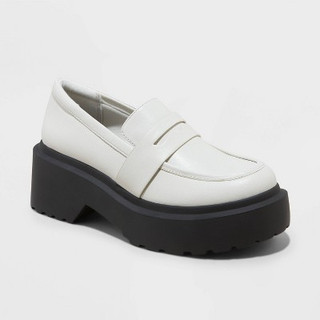 Women's Lacey Loafer Flats - Wild Fable White 11