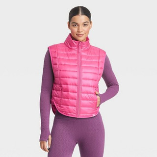 Women's Quilted Puffer Vest - JoyLab Pink S