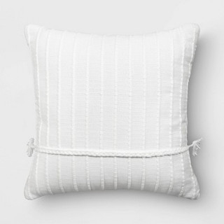 Open Box 20"x20" Textural Solid Square Indoor Outdoor Throw Pillow White - Threshold designed with Studio McGee