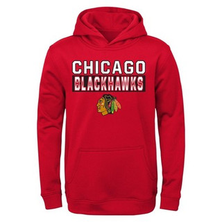 New - NHL Chicago Blackhawks Boys' Poly Fleece Hooded Sweatshirt - L