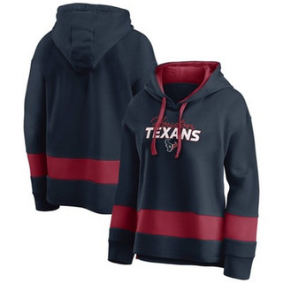 New - NFL Houston Texans Women's Halftime Adjustment Long Sleeve Fleece Hooded Sweatshirt - L