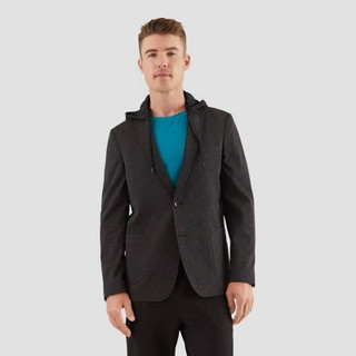 New - Haggar H26 Men's Tailored Fit Blazer - Charcoal Heather S
