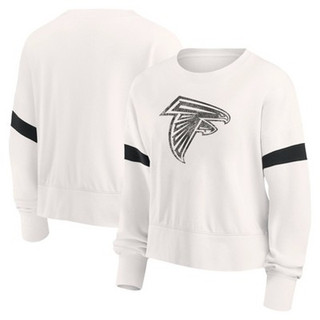 New - NFL Atlanta Falcons Women's Primary Antique Long Sleeve Crew Fleece Sweartshirt - M