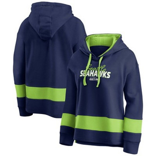 New - NFL Seattle Seahawks Women's Halftime Adjustment Long Sleeve Fleece Hooded Sweatshirt - XXL