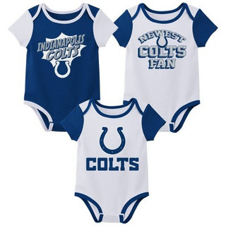 New - NFL Indianapolis Colts Infant Boys' 3pk Bodysuit - 0-3M