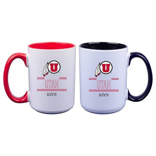 New - NCAA Utah Utes 16oz Home and Away Mug Set