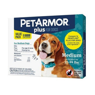 New - PetArmor Plus Flea and Tick Topical Treatment for Dogs - 23-44lbs - 6 Month Supply