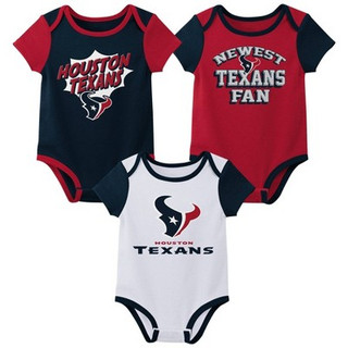 New - NFL Houston Texans Infant Boys' 3pk Bodysuit - 6-9M