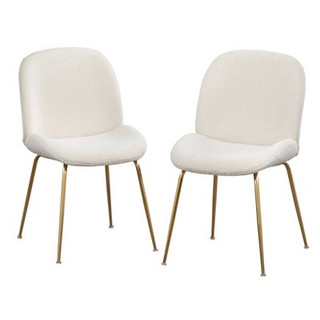 Open Box Set of 2 Shaun Upholstered Modern Dining Chairs White - Lifestorey