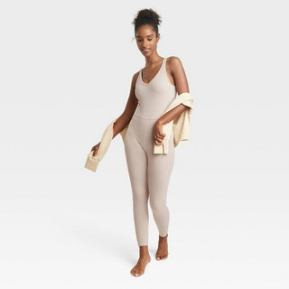 Women's Textured Seamless Bodysuit - JoyLab Silver L