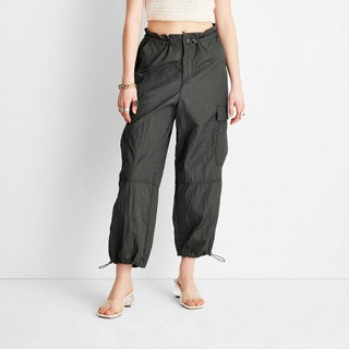New - Women's Utility Nylon Cargo Pants - Future Collective with Alani Noelle Charcoal Gray S
