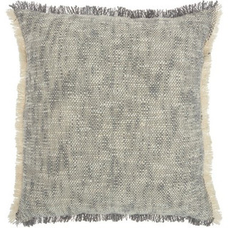 New - 20"x20" Oversize Life Styles Woven Fringe Square Throw Pillow Gray - Nourison