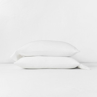 Standard Linen Blend Pillowcase Set White - Casaluna